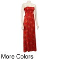 Delicia Women's Strapless Floral Print Maxi Dress