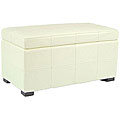 Lorenzo Medium Flip-top Off-white Storage Bench/ Ottoman