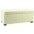 Lorenzo Large Flip-top Off-white Storage Bench/Ottoman