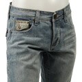 Seduka Men's Leather/ Stud Denim Jeans