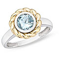 10k Two-tone Gold Aquamarine Ring