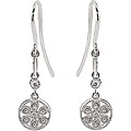 10k White Gold Diamond Hook Flower Earrings (I-J, I2-I3)
