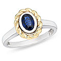 10k Two-tone Gold Sapphire Ring