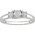 14k Gold 1/2ct TDW 3-stone Lucida Diamond Bridal Ring (J-K, I2-I3)
