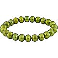 Green Freshwater Pearl Elastic Bracelet (8-8.5 mm)
