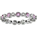 14k Gold 1/4ct TDW Diamond and Pink Sapphire Eternity Band