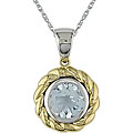 10k Two-tone Gold Aquamarine Necklace