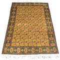 Afghan Turkoman Gold/ Green Rug (5' x 7'7)
