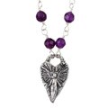 Charming Life Amethyst Guardian Angel Charm Necklace
