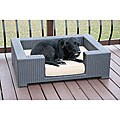All-weather Cushioned Resin Wicker Dog Bed
