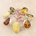 Sterling Silver Baltic Amber Bracelet (Poland)