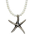 Charming Life Sterling Silver Starfish Pendant Pearl Necklace