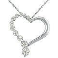 10k White Gold 1/2ct TDW Diamond Journey Heart Necklace (J-K, I2)