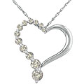 10k White Gold 1/4ct TDW Diamond Journey Heart Necklace (J-K, I2)