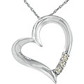 10k Gold and Diamond 1/10ct TDW Heart Necklace (J-K, I2)