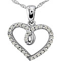 Sterling Silver 1/5ct TDW Diamond Heart Necklace (J-K, I3)