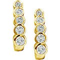 14k Yellow Gold 1/2ct TDW Diamond J-hoop Earrings (G-H, SI2)