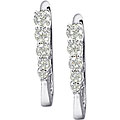 14k White Gold 3/4ct TDW Journey Hoop Earrings (I, SI3)