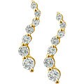 14k Gold 1/2ct TDW Diamond Journey Curve Earrings (G-H, I1)
