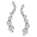 14k White Gold 1/2ct TDW Diamond Journey Curve Earrings (G-H, I1)