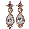 Michael Valitutti Palladium Silver Natural Rock Crystal Earrings