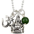 Charming Life Happy Buddha with Jade Charm Necklace