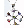 Sterling Silver 'Daisy' Gemstone Necklace (India)