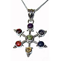 Sterling Silver 'Star' Gemstone Necklace (India)