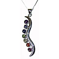Sterling Silver 'Weaving Trail' Gemstone Necklace (India)