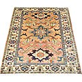 Persian Heriz Peach/ Ivory Rug (5'4 x 6'9)