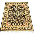 Indian Agra Black Rug (5' x 7')