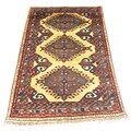 Afghan Turkoman Gold/ Grey Rug (5' x 8')
