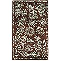 Resorts Chocolate/ Aqua Blue Rug (2'6 x 4'2)