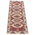 Indo Kazak Red/ Gray Runner (2'8 x 8')