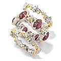 Michael Valitutti Palladium Silver Natural Garnet/ Sapphire Ring