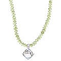 14k White Gold Green Amethyst and Peridot Necklace
