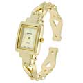 Geneva Platinum Women't Goldtone Modern Cuff Watch
