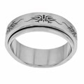 Stainless Steel Black Design Spinner Ring