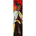 'Jazz Collection: Bass' Hand-painted Canvas Art