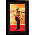 'Village Beauty I' Hand-painted Framed Canvas Art