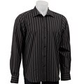 Kenneth Cole Men's Long-sleeve Black Stripe Poplin Shirt