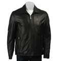 Izod Men's Black Moto Leather Jacket