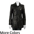 Izod Women's Brown Leather Walker Coat