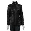 Izod Women's Black Scuba Leather Coat
