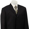 Wall Street Collection Men's Navy Windowpane 3-button Suit
