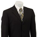 Wall Street Collection Men's Black Pinstripe 3-button Suit