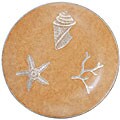 Sand Beach-motif Porcelain Plate