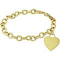 14k Yellow Gold Heart Tag Bracelet