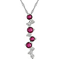 14k Gold Ruby and 1/10ct TDW Diamond Stick Necklace