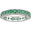 14k White Gold Emerald Eternity Band